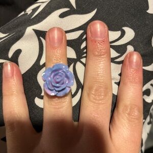 Purple Rose Resin Ring - Women Jewelry